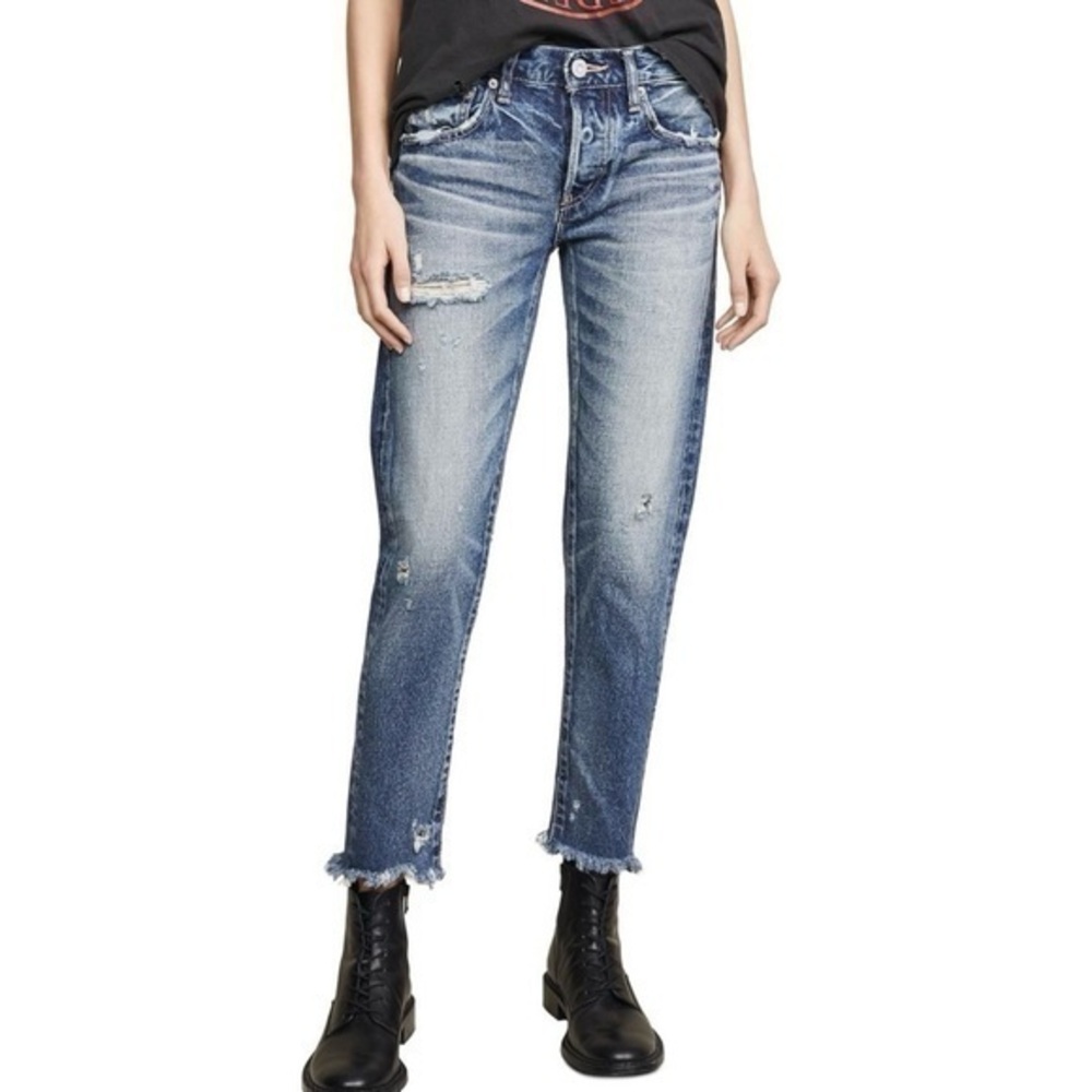 Moussy Kelley Tapered Jeans Dark Blue Size 24